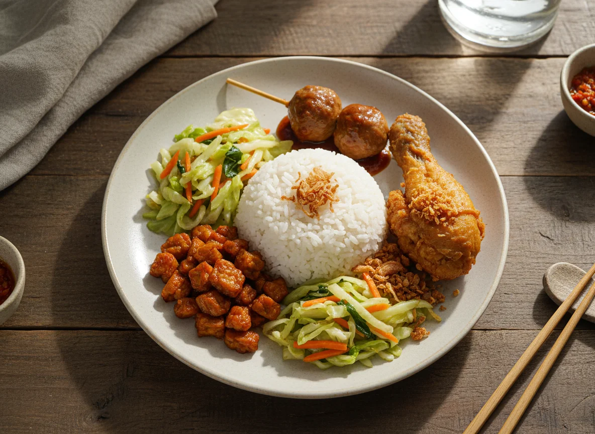 Indonesian Mixed Rice Plate photo