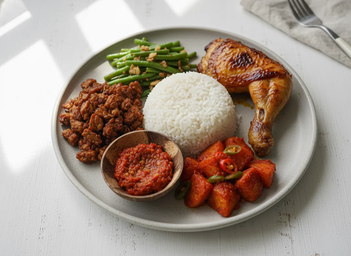 Indonesian Rice Box Meal photo