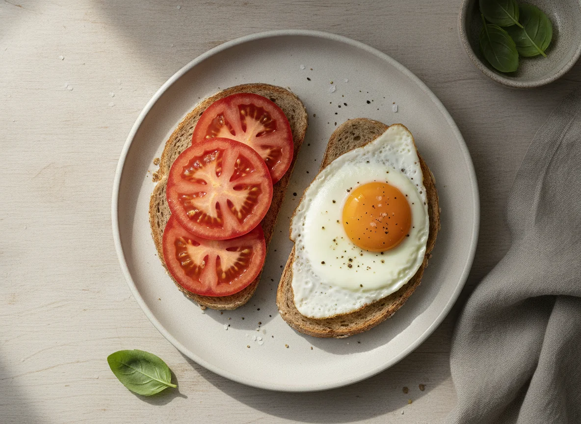 Ingredients for a sandwich or breakfast photo