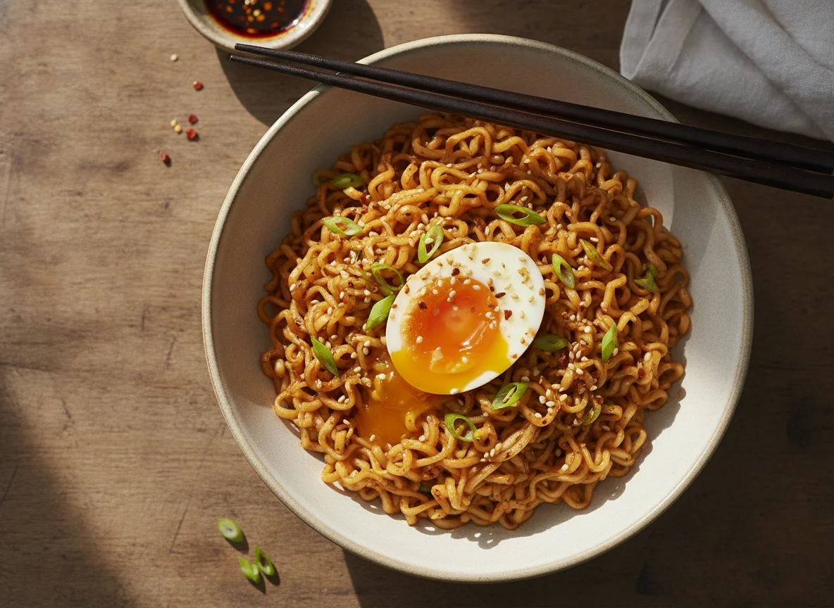 Instant Noodles with Soft-Boiled Egg photo