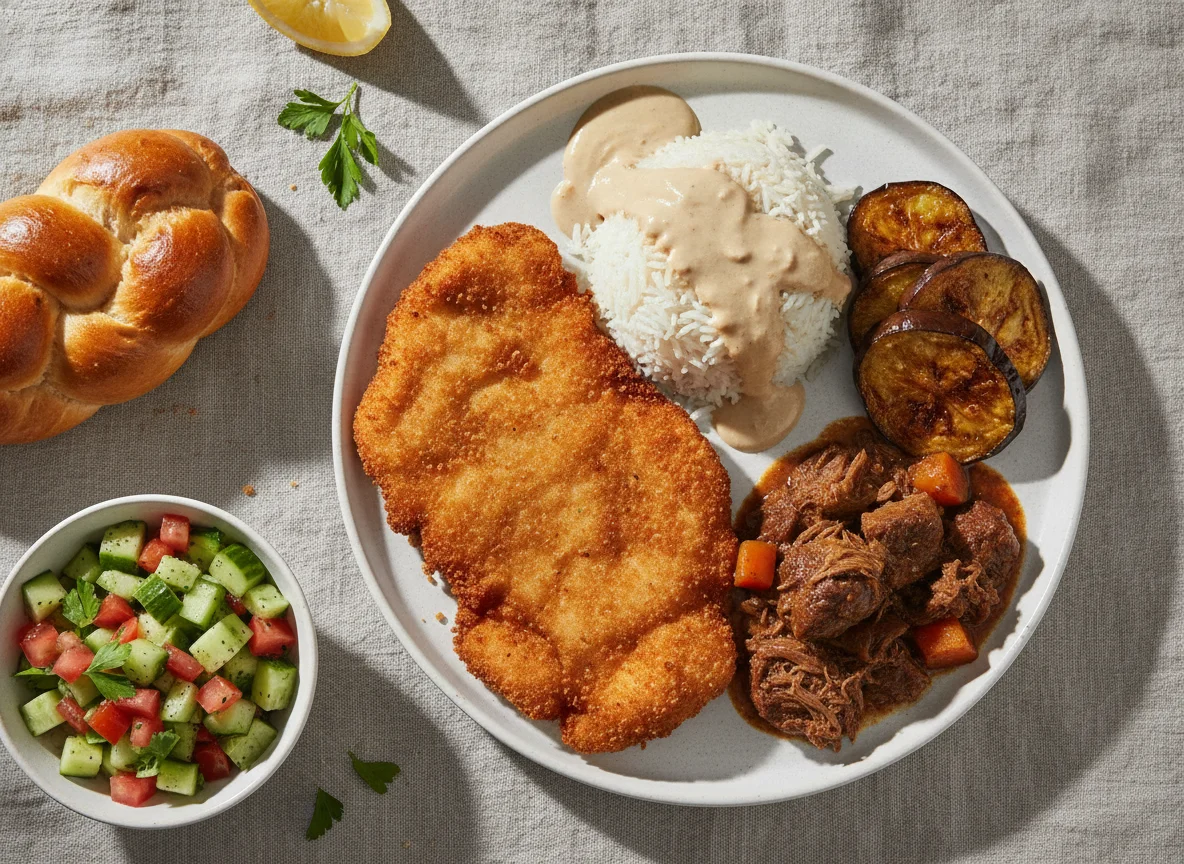 Israeli Schnitzel and Rice Platter photo