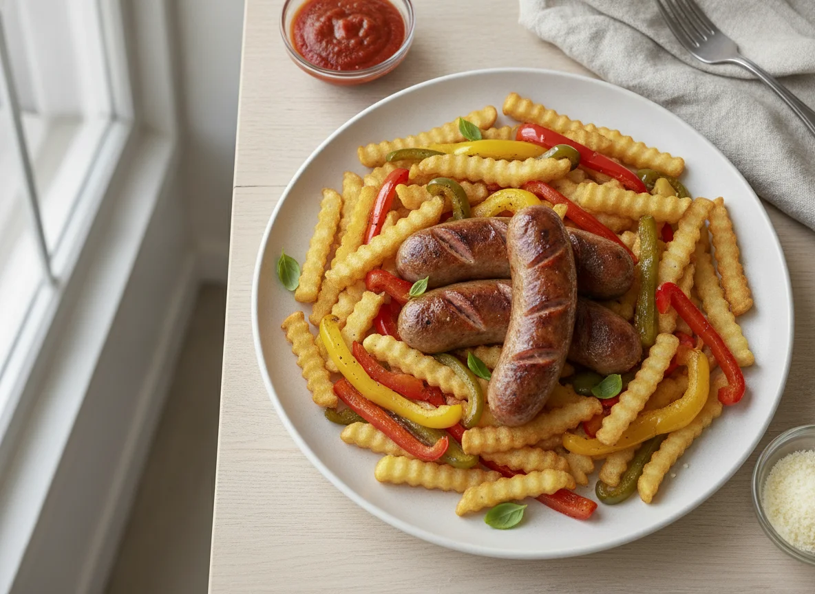 Italian Sausage and Fries with Peppers photo