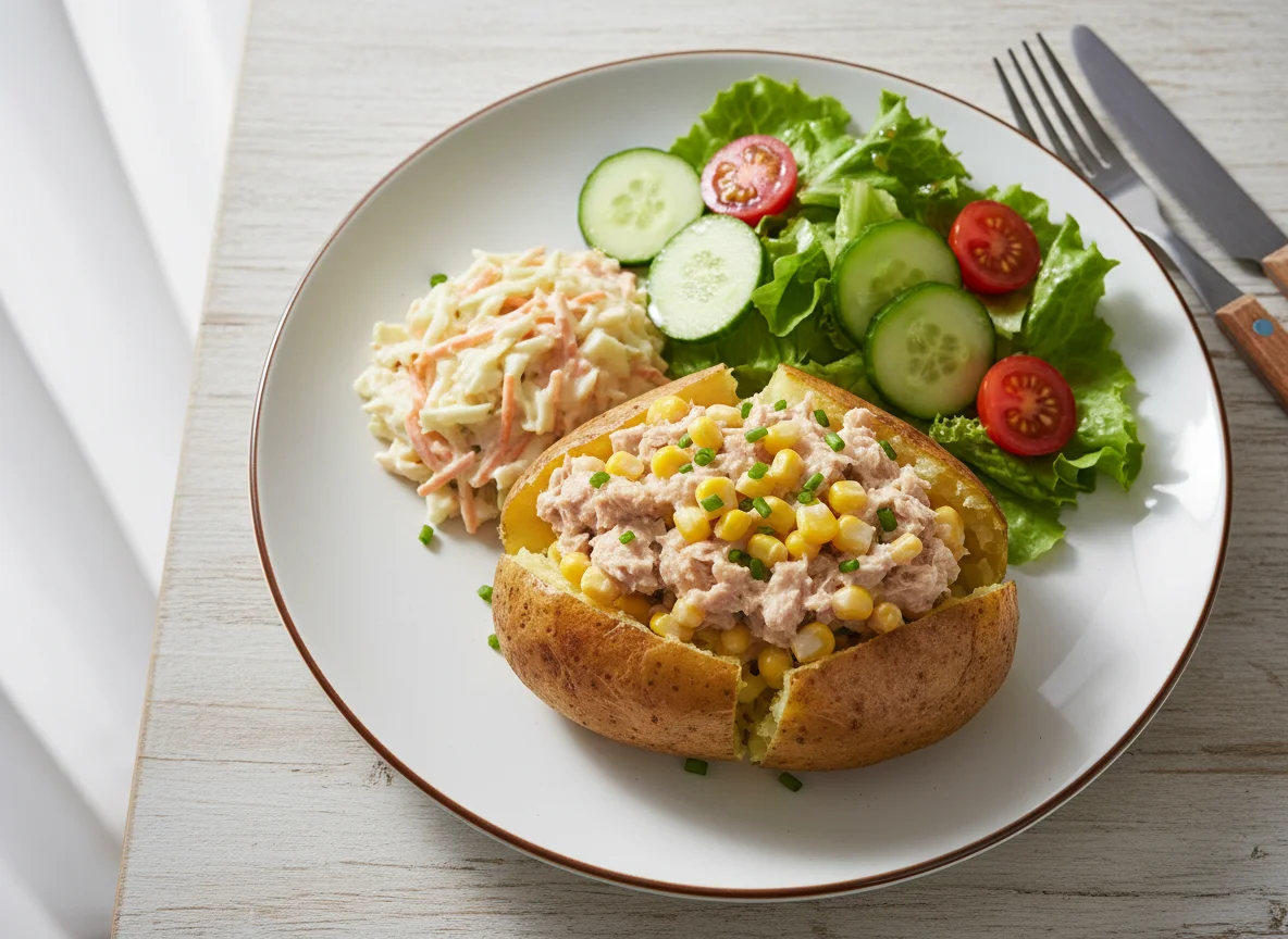 Jacket Potato with Tuna Mayo and Side Salad photo