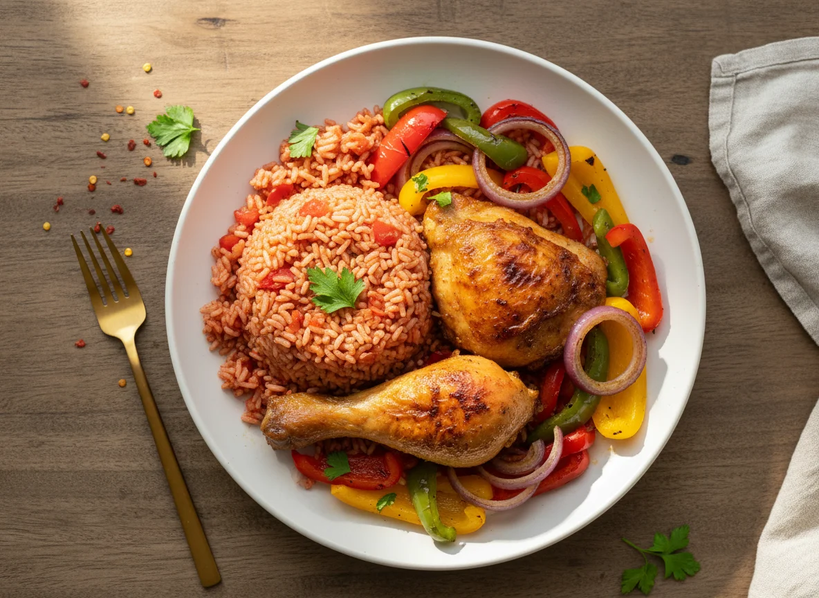 Jollof Rice with Chicken and Vegetables photo