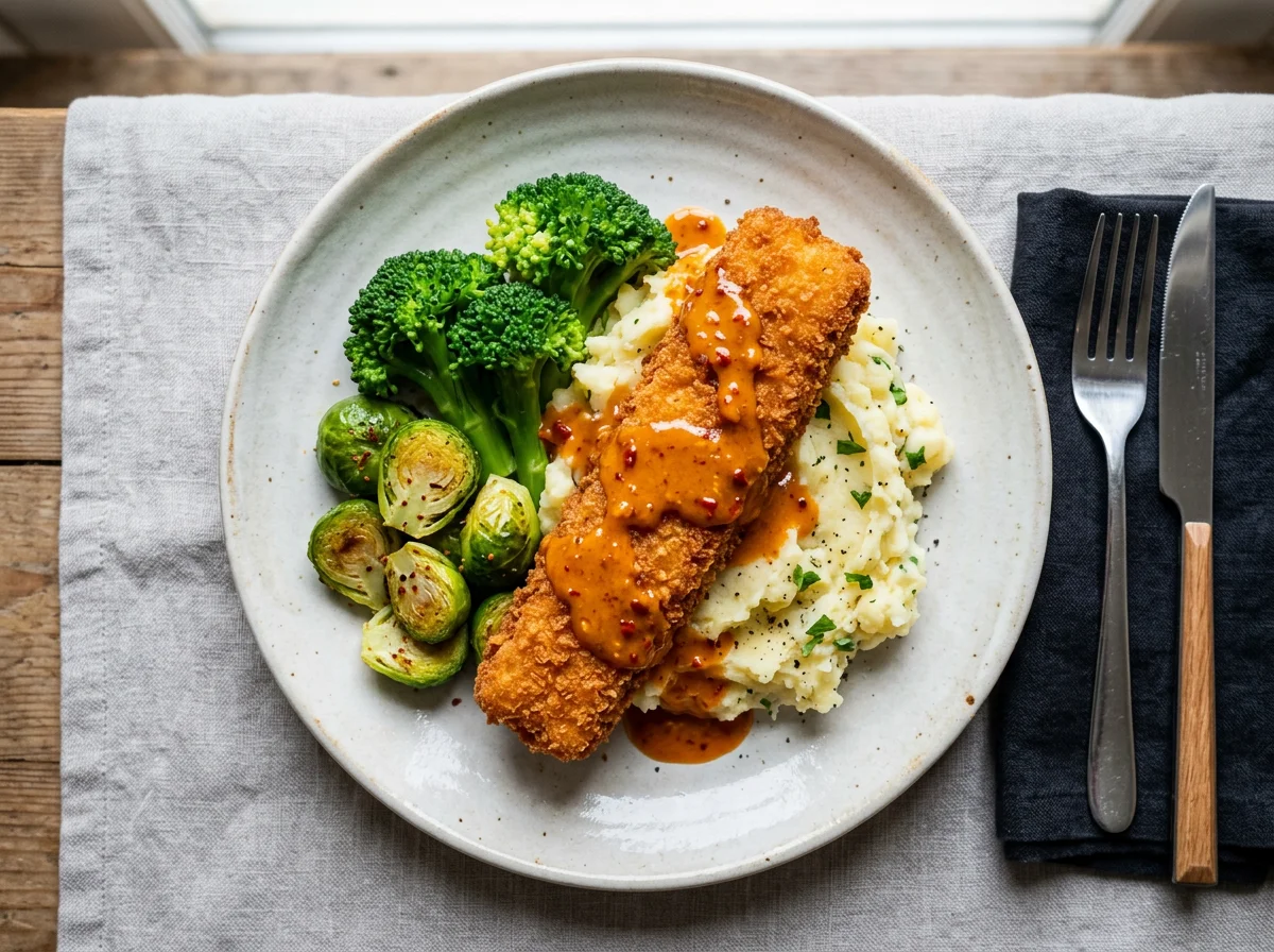 Jumbo fish finger with garlic Nando’s sauce photo