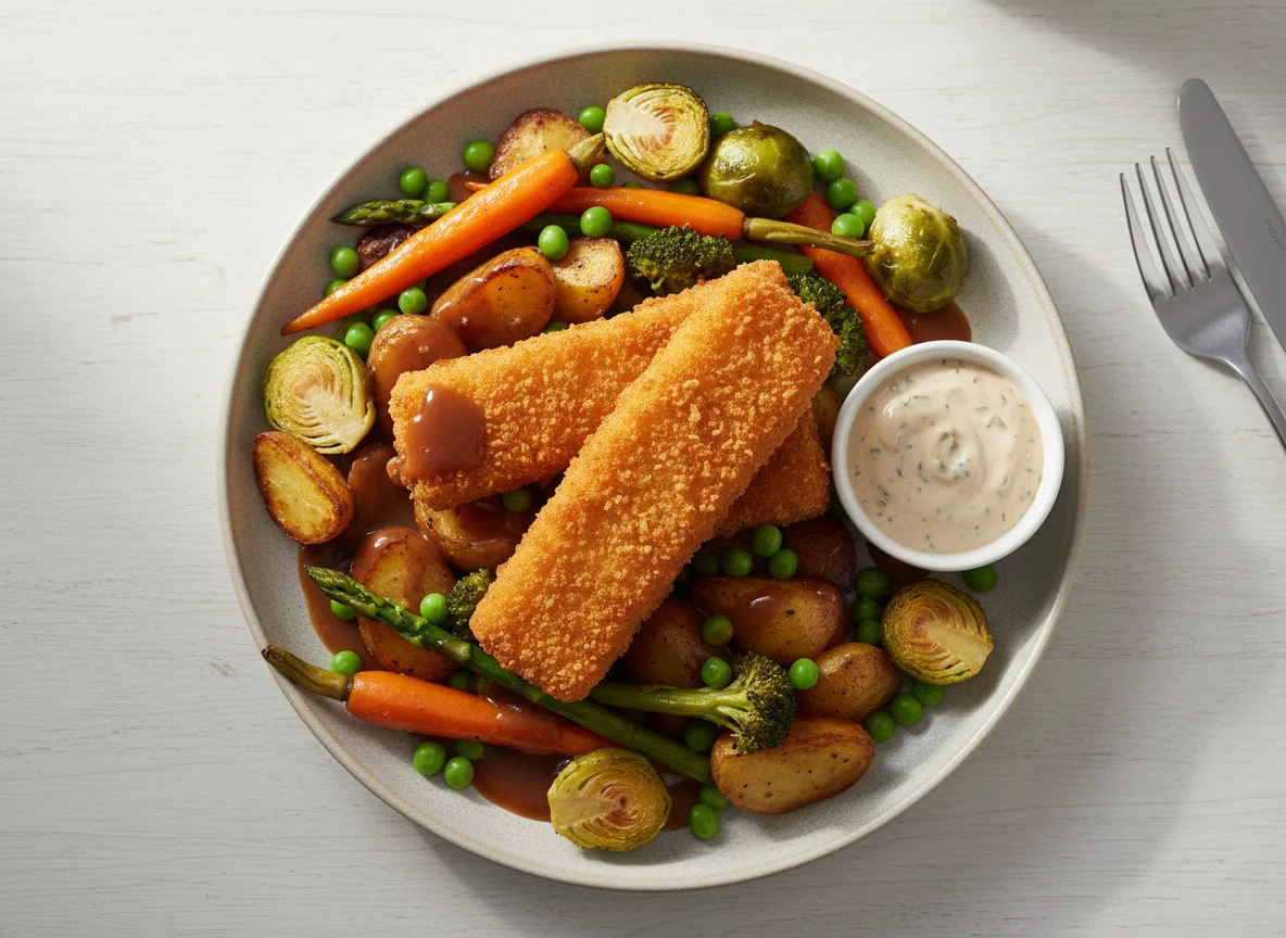 Jumbo fish fingers and Nando’s garlic sauce photo