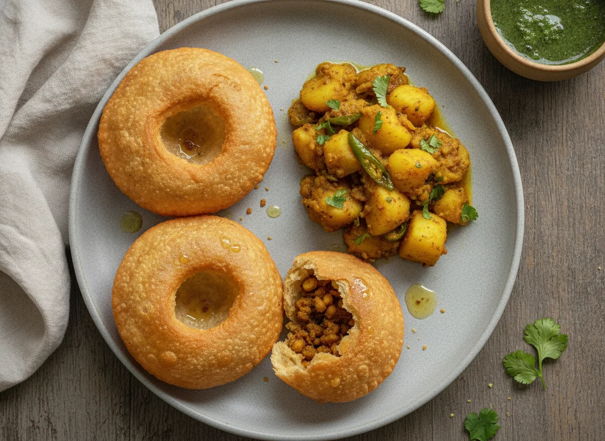 Kachori with Aloo Sabzi photo