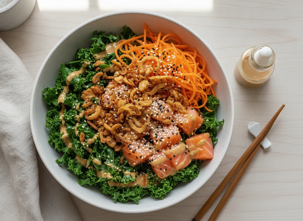 Kale and Salmon Poke Bowl photo