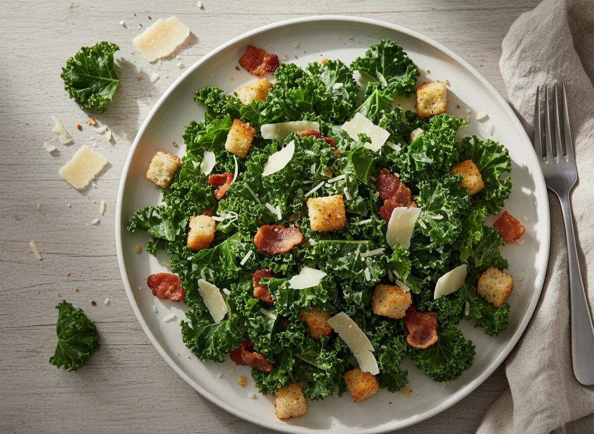 Kale Salad with Bacon and Parmesan photo