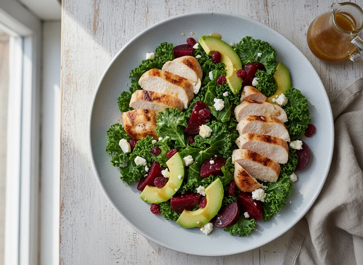 Kale Salad with Chicken and Beets photo
