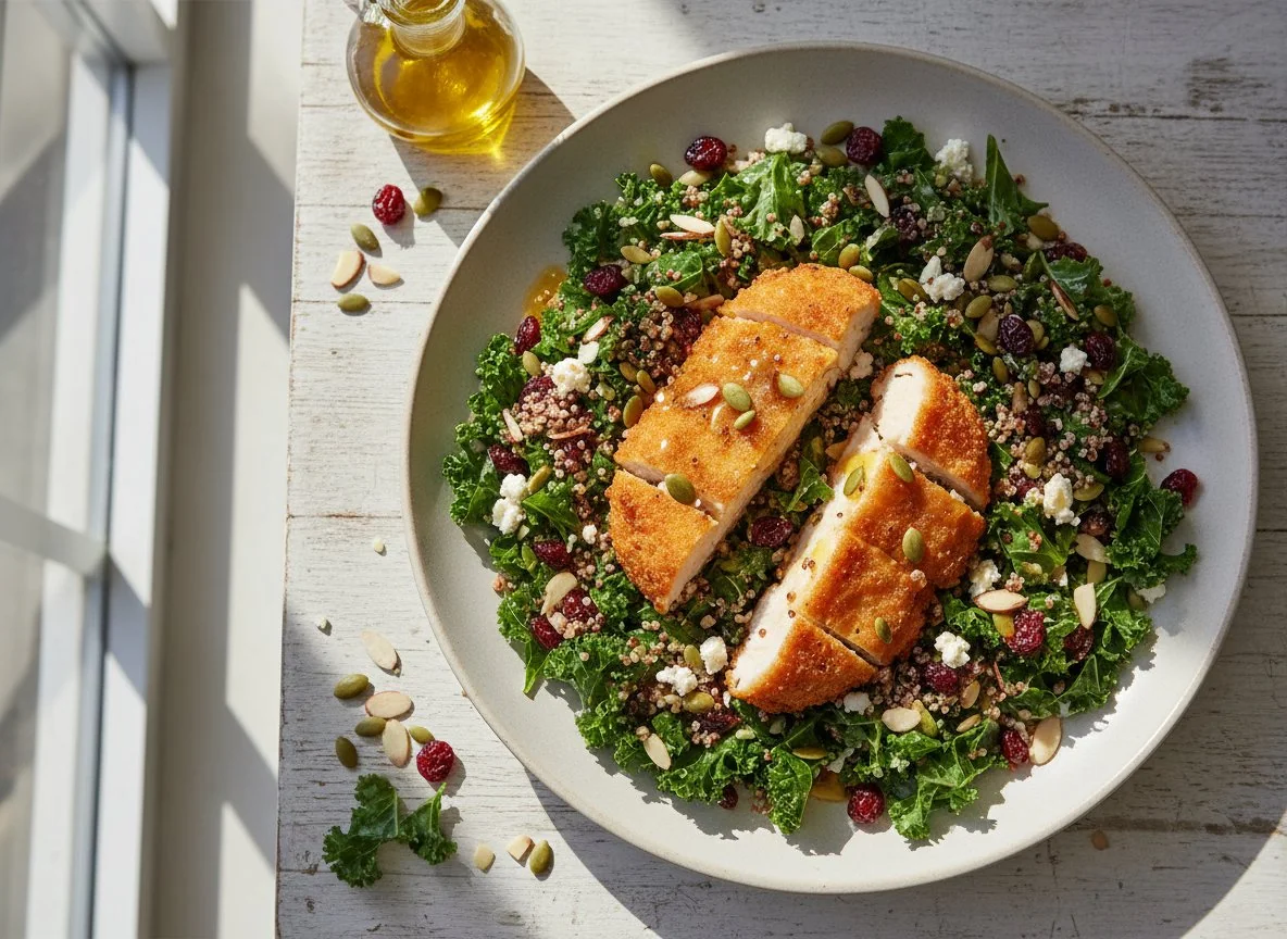 Kale Salad with Chicken Cutlets photo