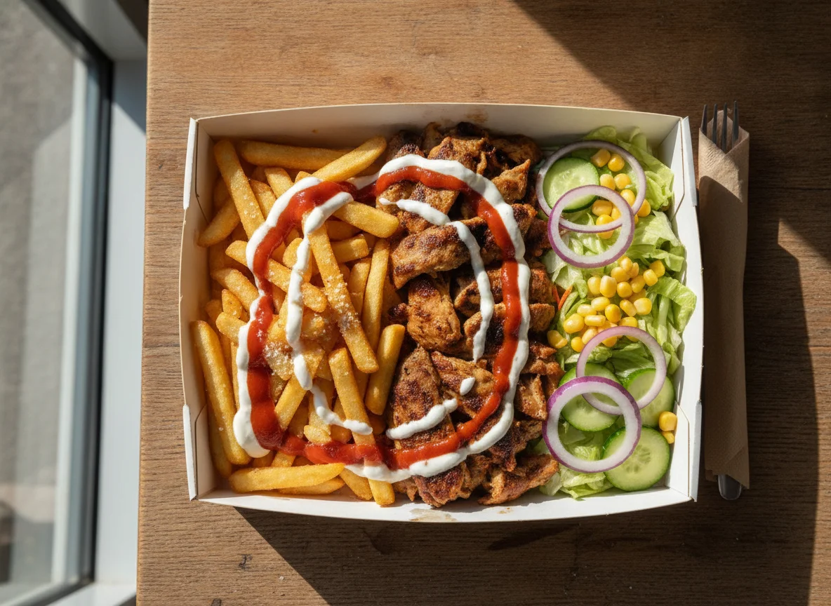 Kebab Box with Fries and Salad photo
