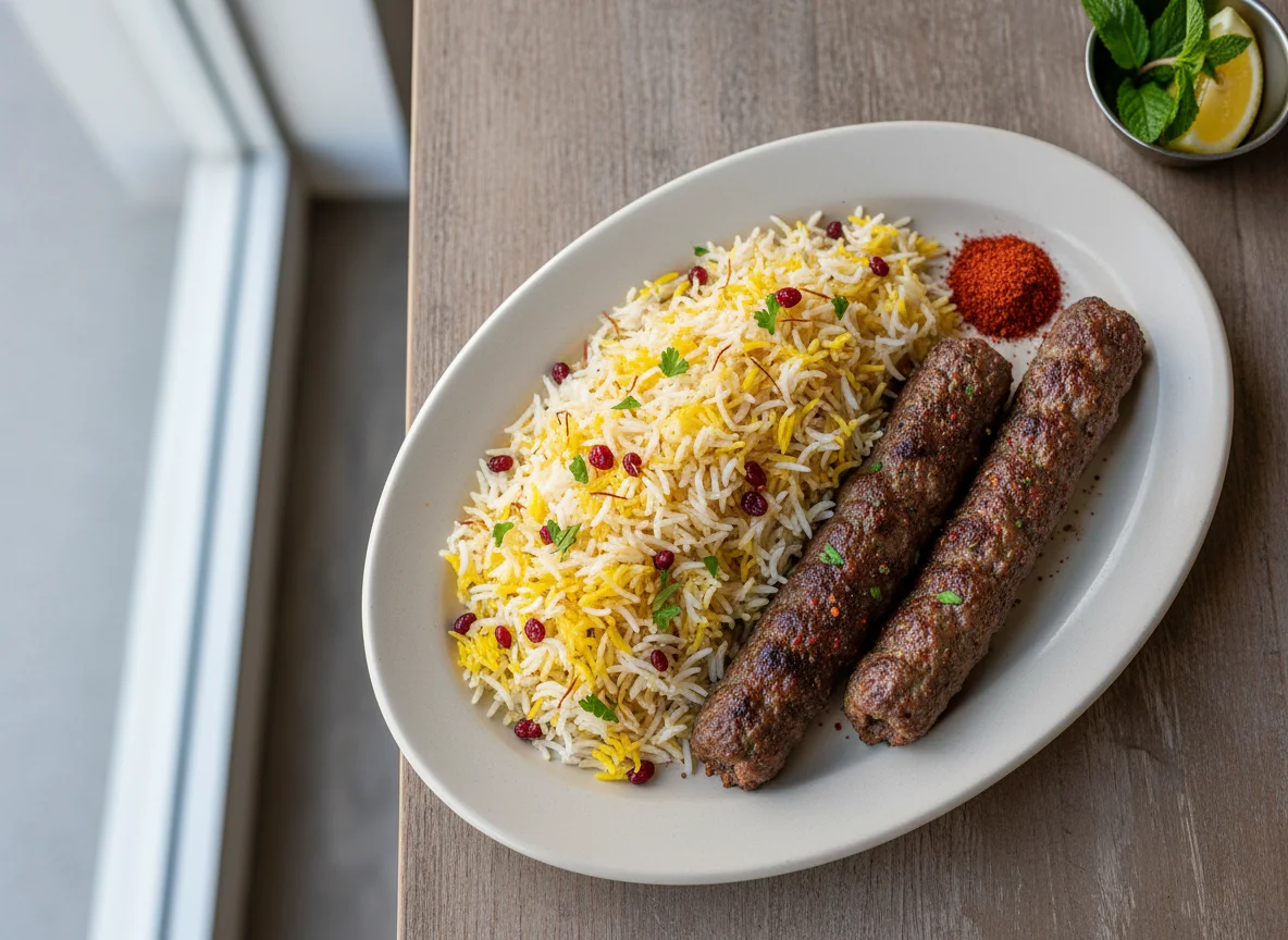 Kebab with Saffron Rice photo