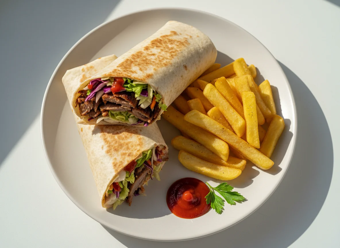 Kebab Wrap with Chips photo