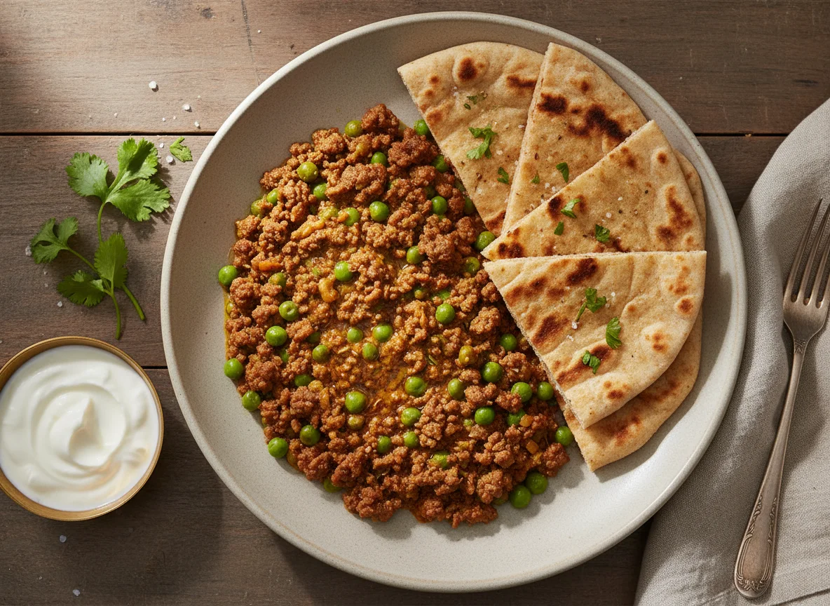 Keema Matar with Flatbread photo