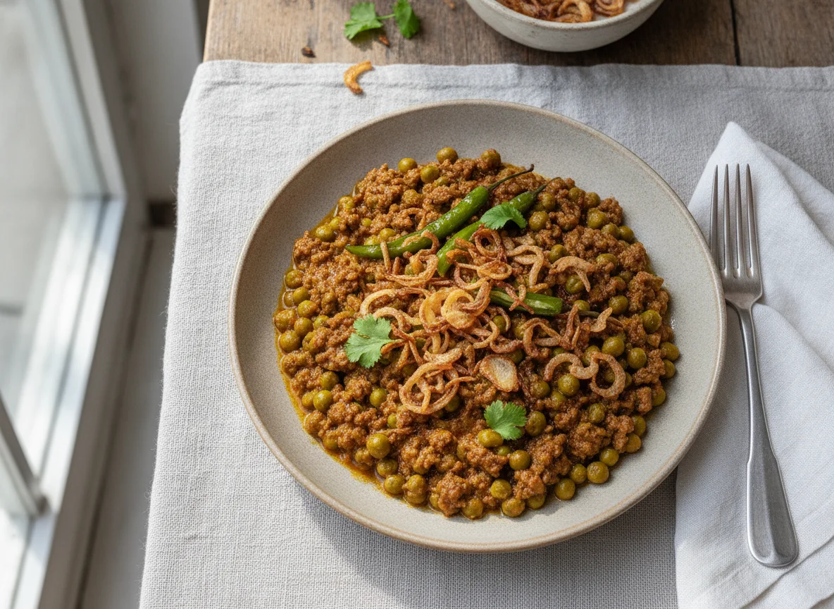 Keema Matar with Fried Onions photo