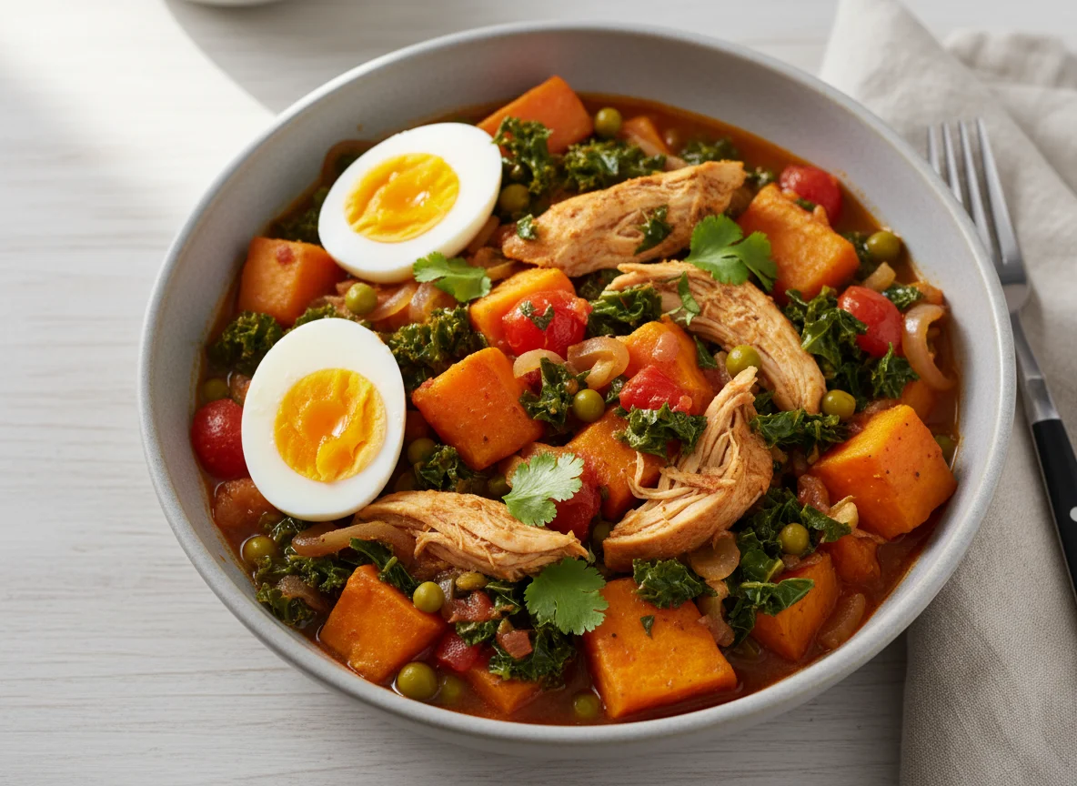 Kenyan Stew with Eggs and Sweet Potato photo