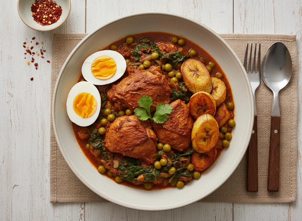 Kenyan Stew with Plantain and Eggs photo