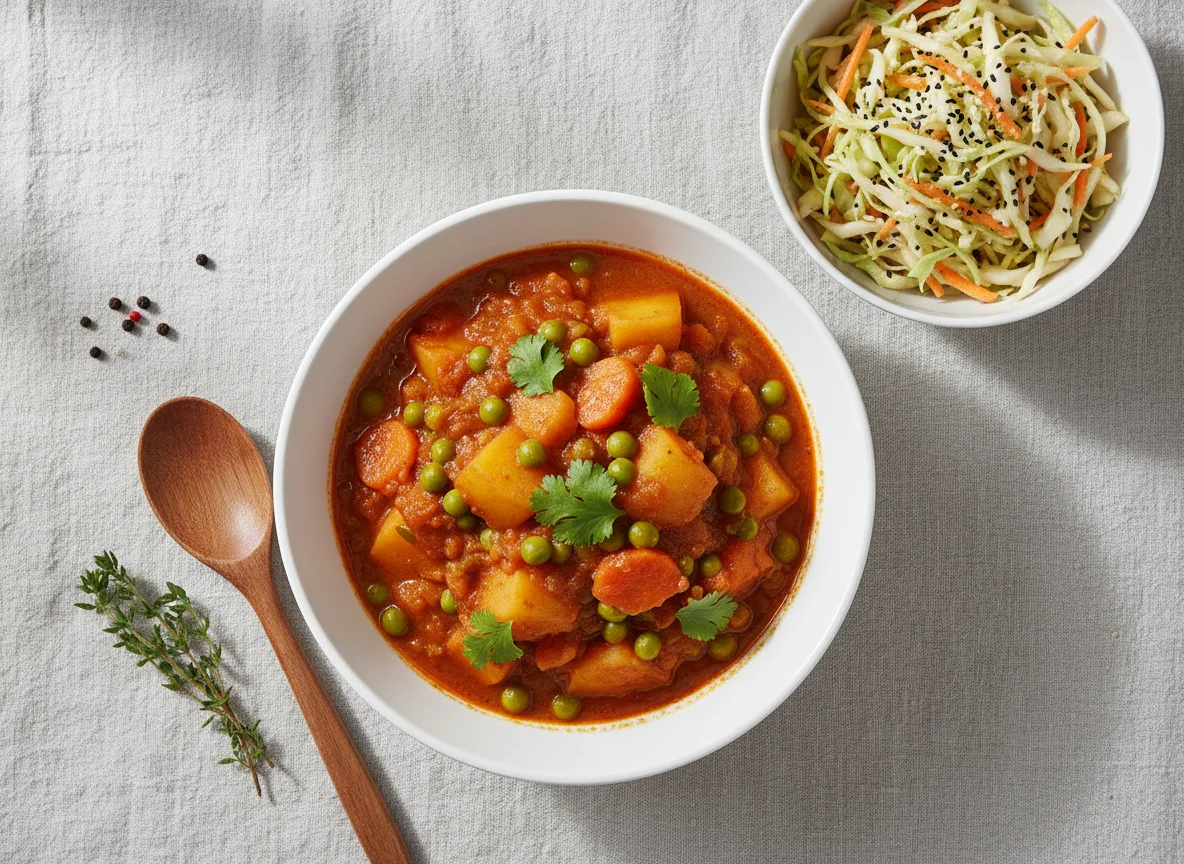 Kenyan Vegetable Stew with Cabbage Salad photo