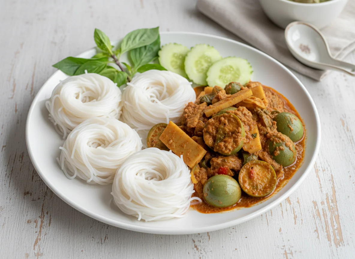 Khanom Chin with Fish Curry photo