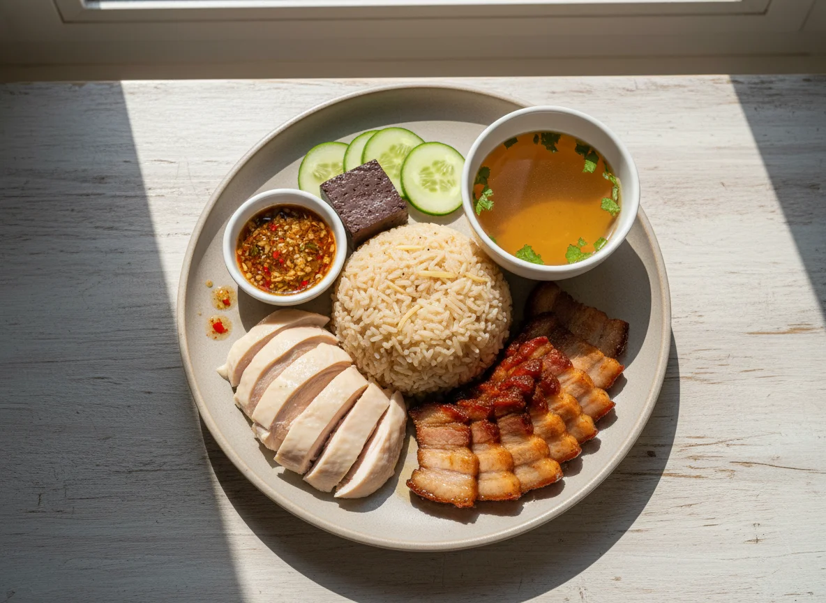 Khao Man Gai with Braised Pork Belly photo
