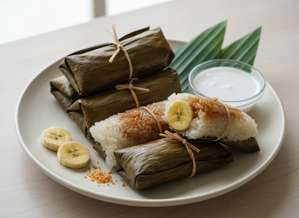 Khao Tom Mat (Sticky Rice with Banana) photo