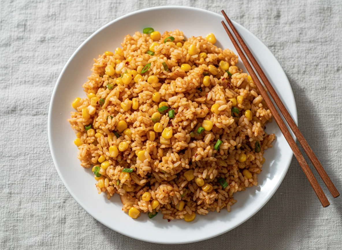 Kimchi Fried Rice with Corn photo
