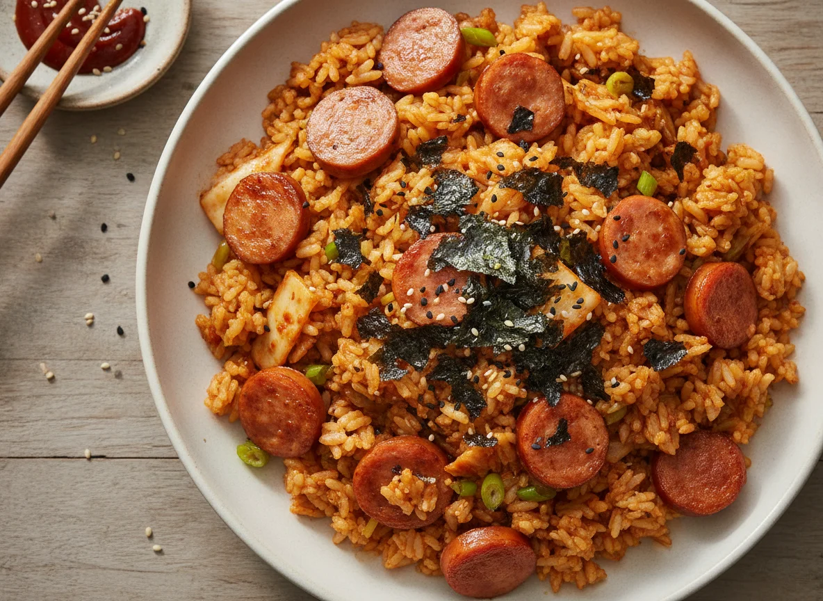 Kimchi Fried Rice with Sausage photo