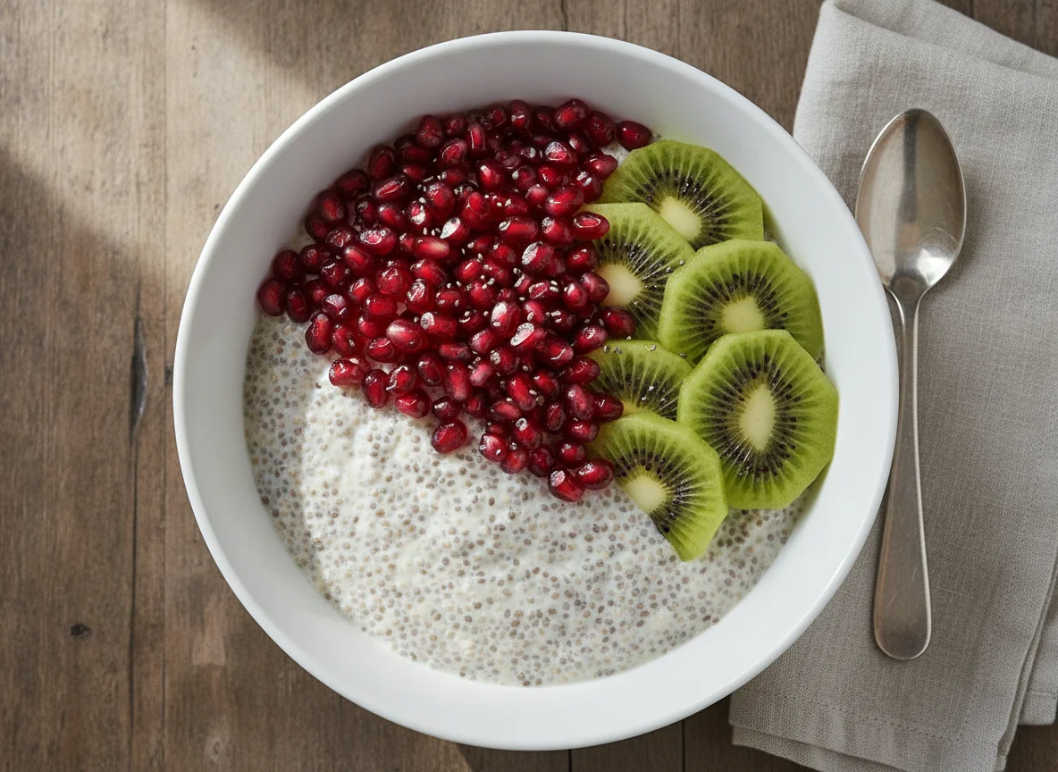 Kiwi, Pomegranate and Chia Pudding photo