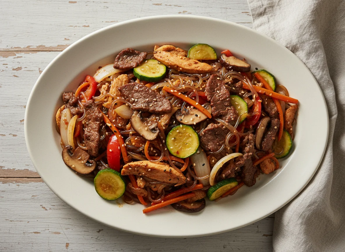 Korean BBQ Stir-fry with Meats and Vegetables photo