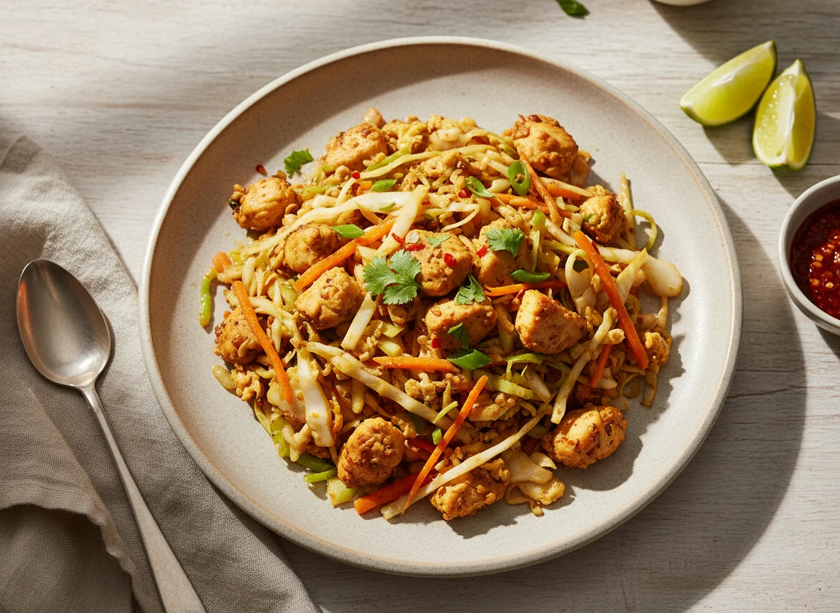 Kottu Roti with Chicken and Vegetables photo