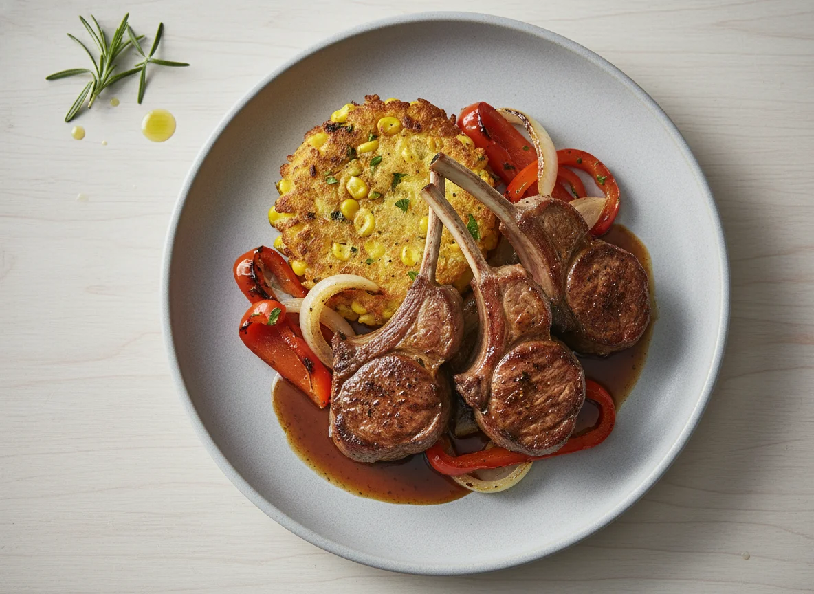 Lamb Chops with Corn Fritter photo