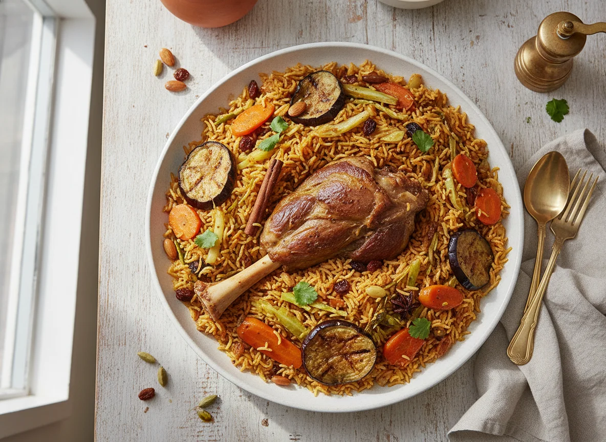 Lamb Machboos with Vegetables photo