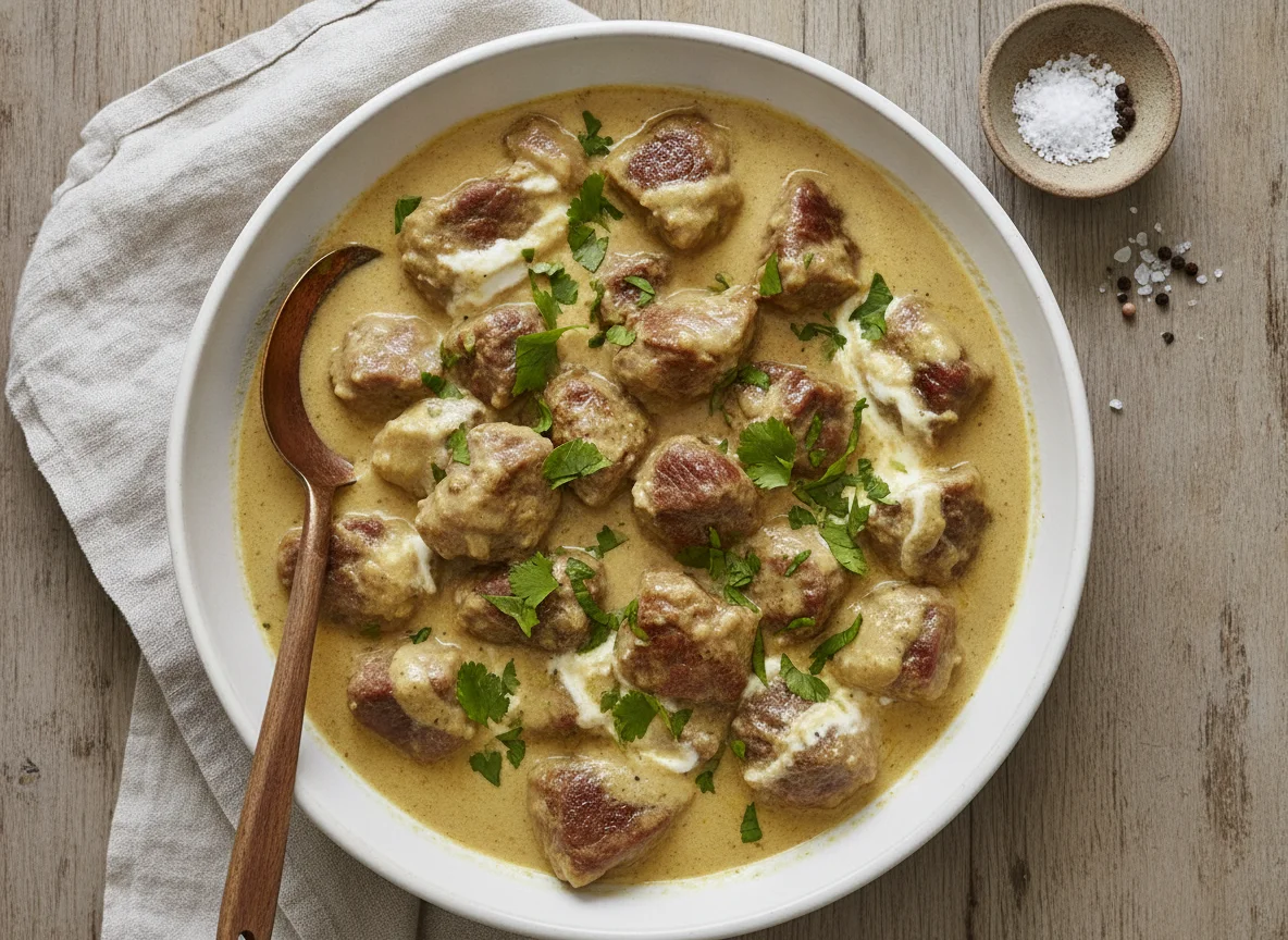 Lamb or Beef Stew with Creamy Sauce photo