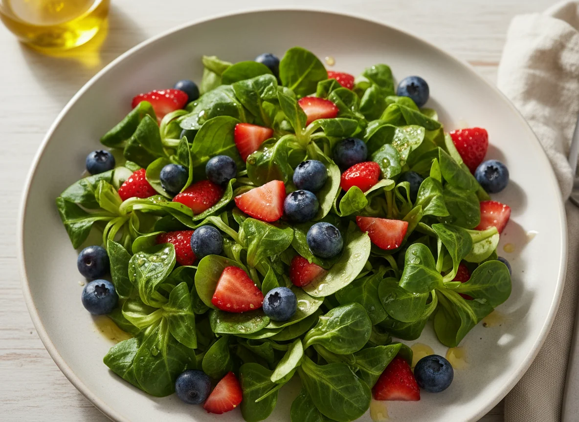 Lamb's Lettuce Salad with Strawberries and Blueberries photo