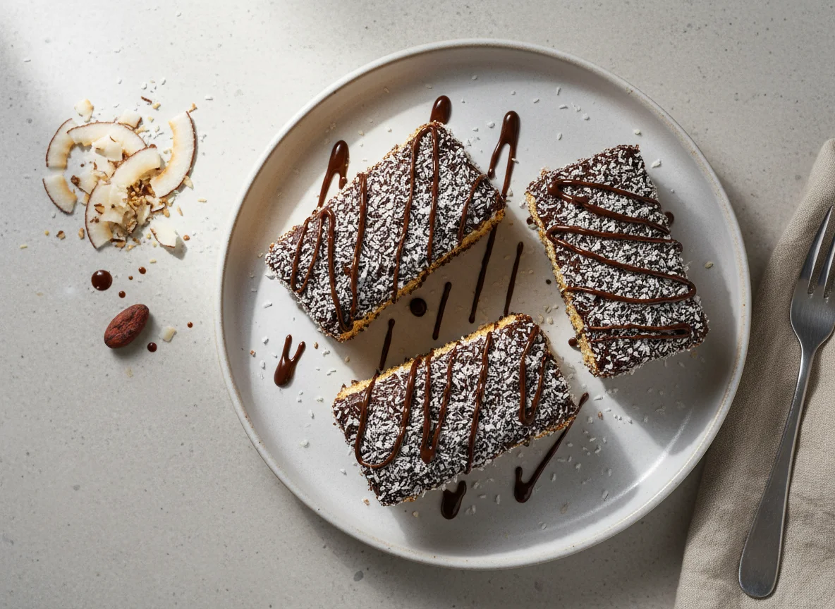 Lamingtons with Chocolate Drizzle photo