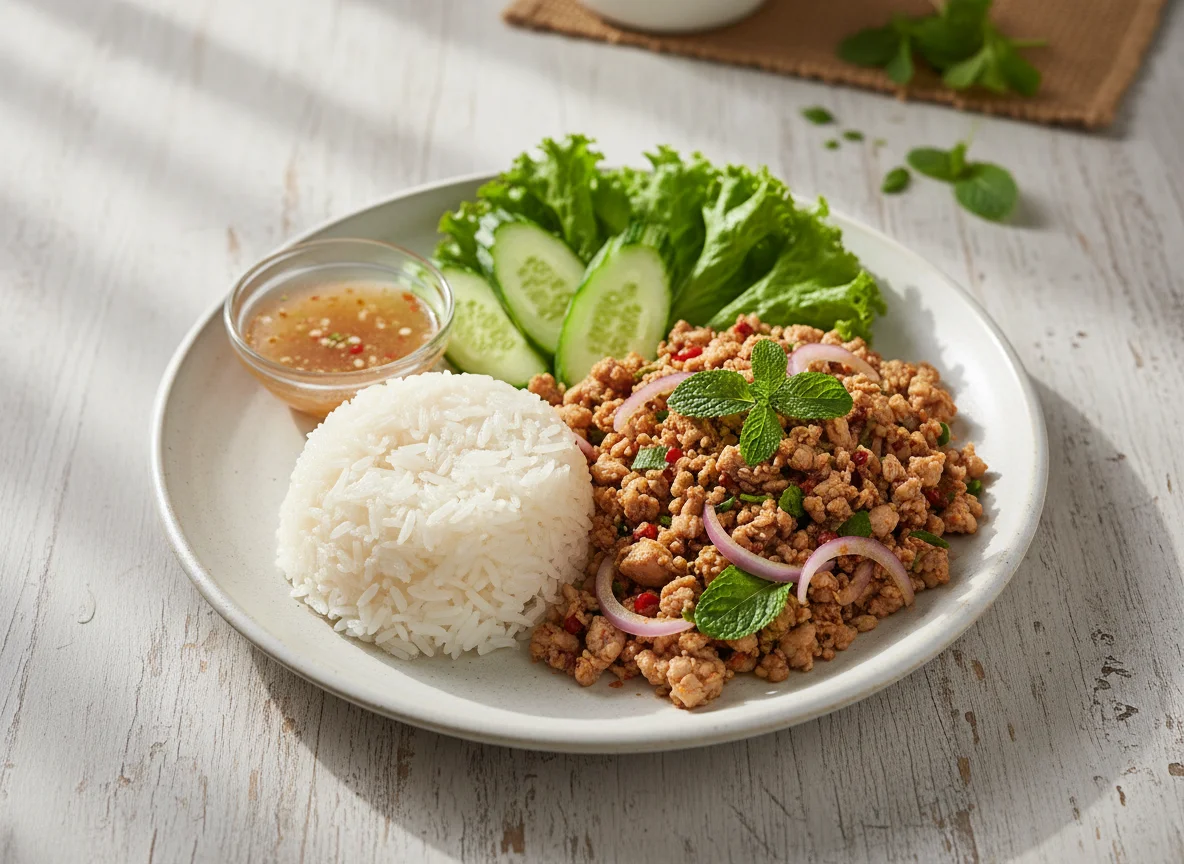 Larb Gai with Sticky Rice photo