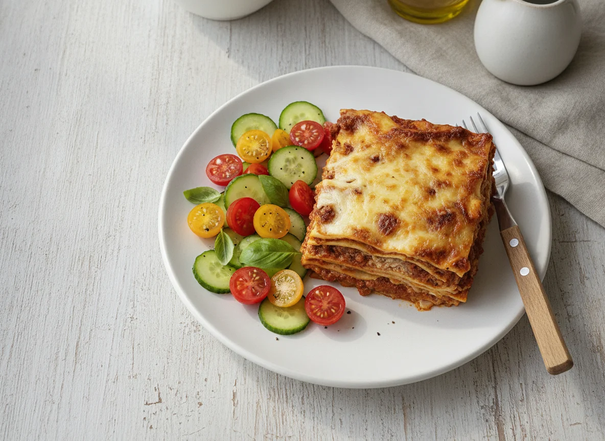 Lasagna with Salad photo