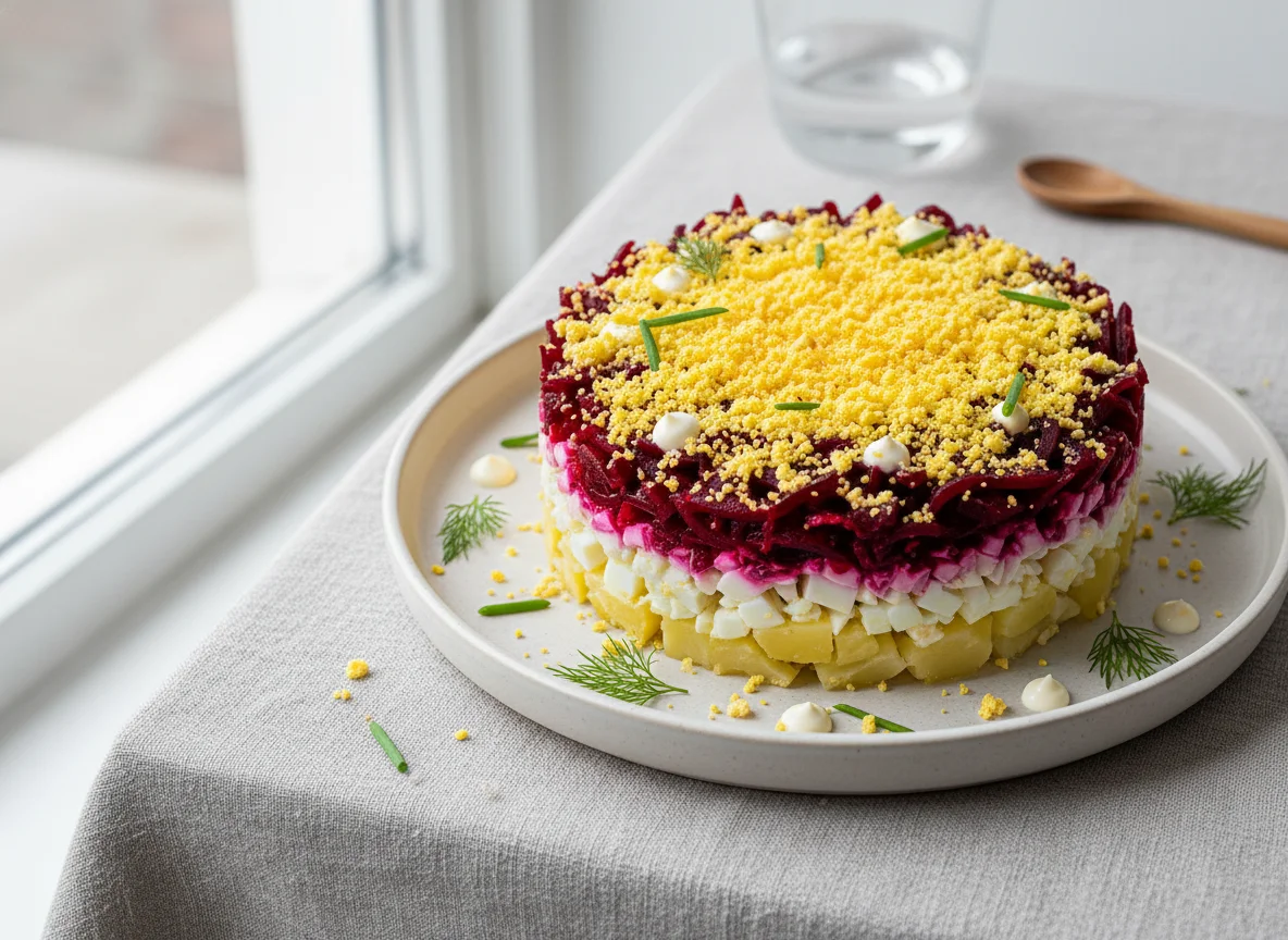 Layered Beetroot and Egg Salad photo