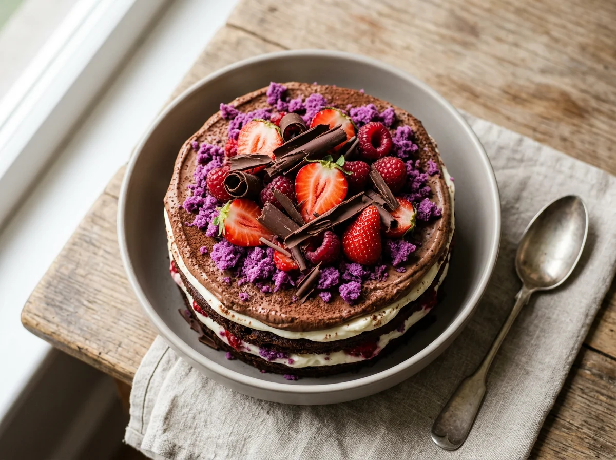 Layered Berry Chocolate Dessert photo