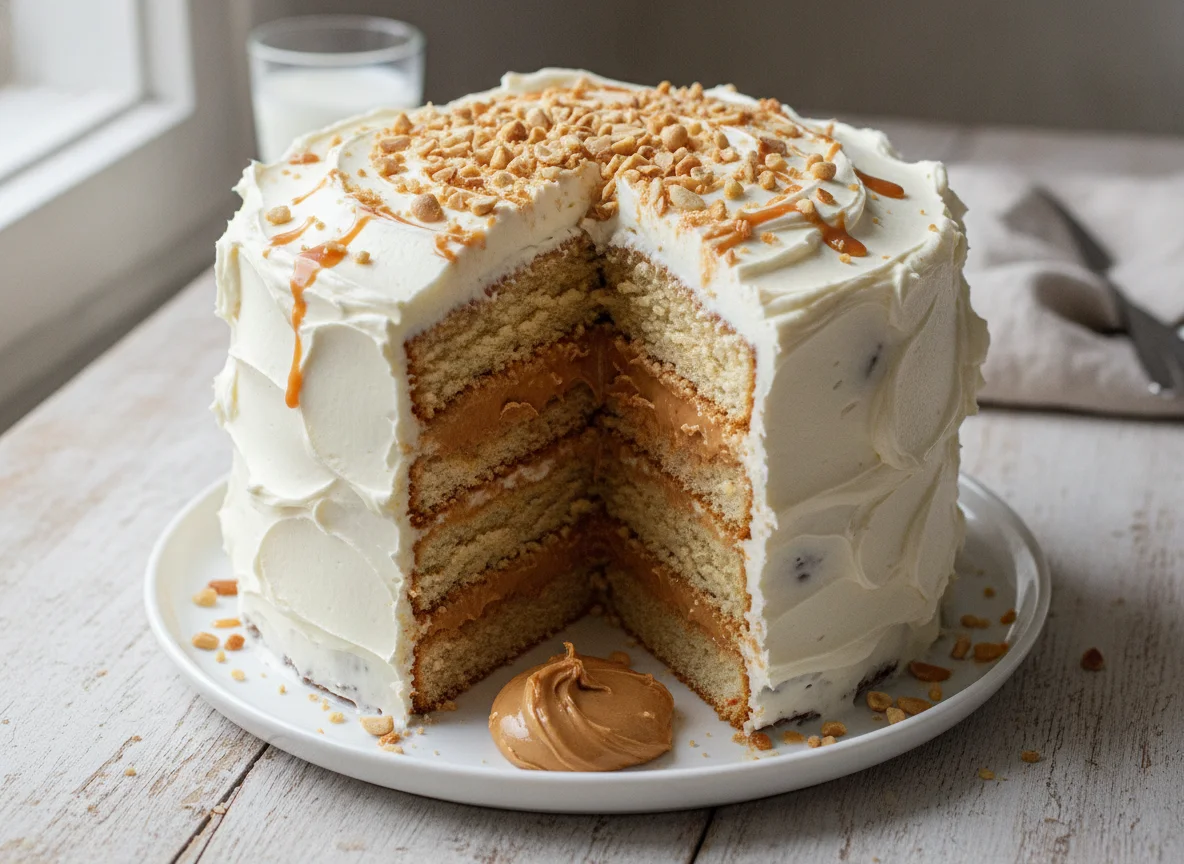 Layered Cake with Frosting and Filling photo