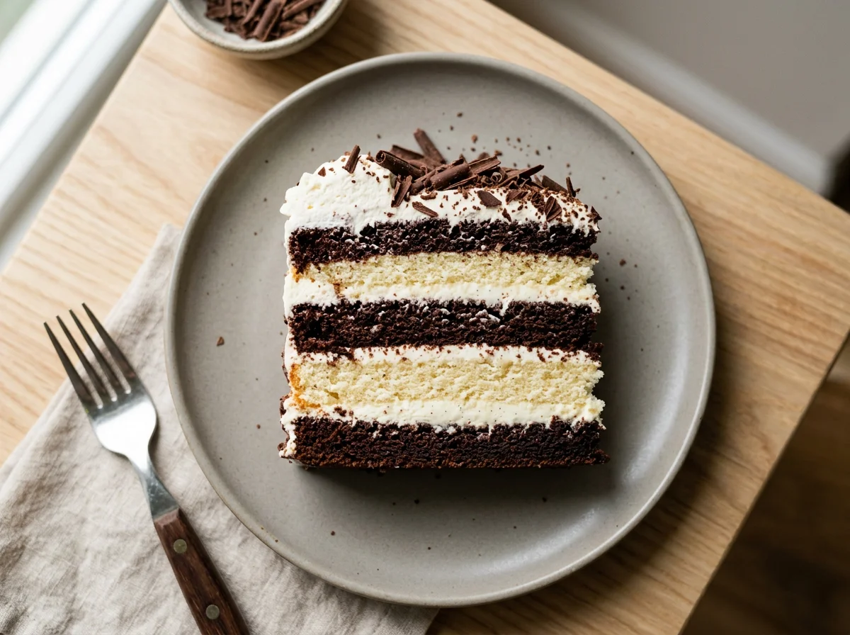 Layered Chocolate and Vanilla Cake photo