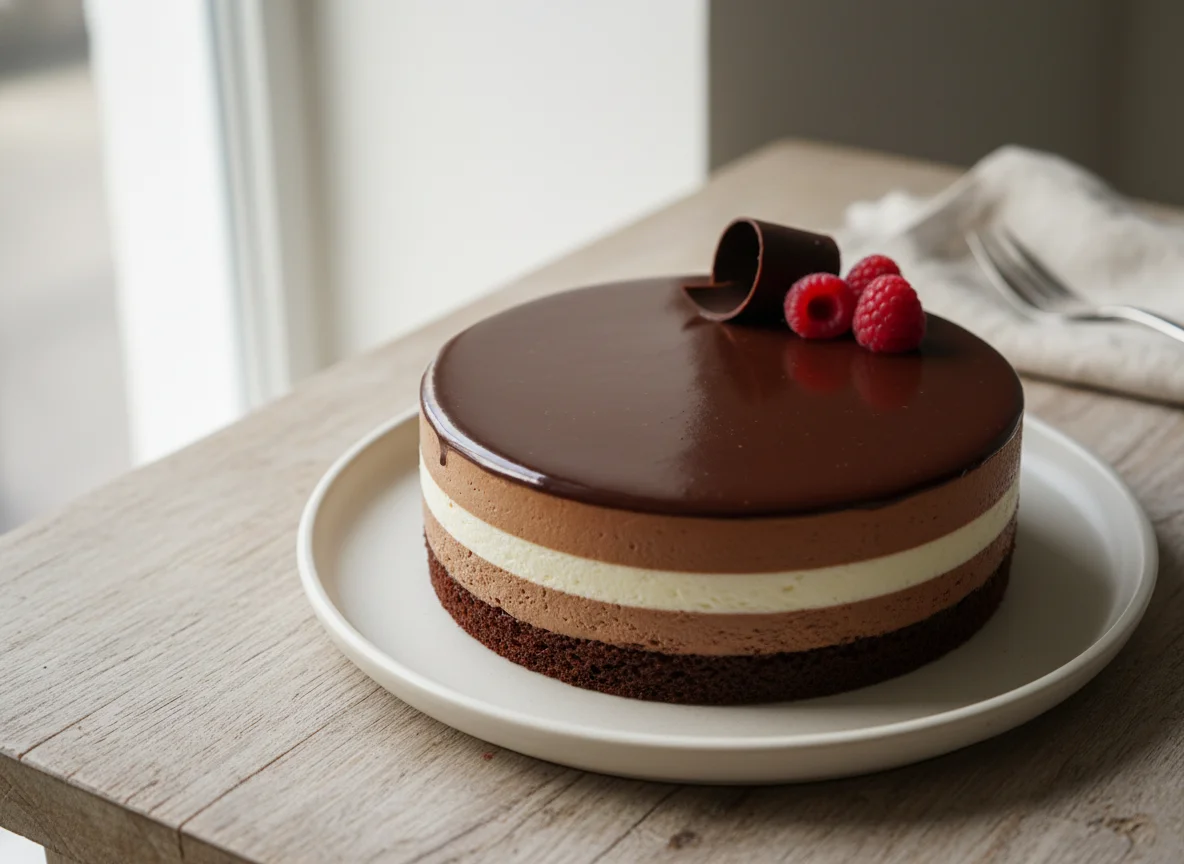 Layered Chocolate Mousse Cake photo