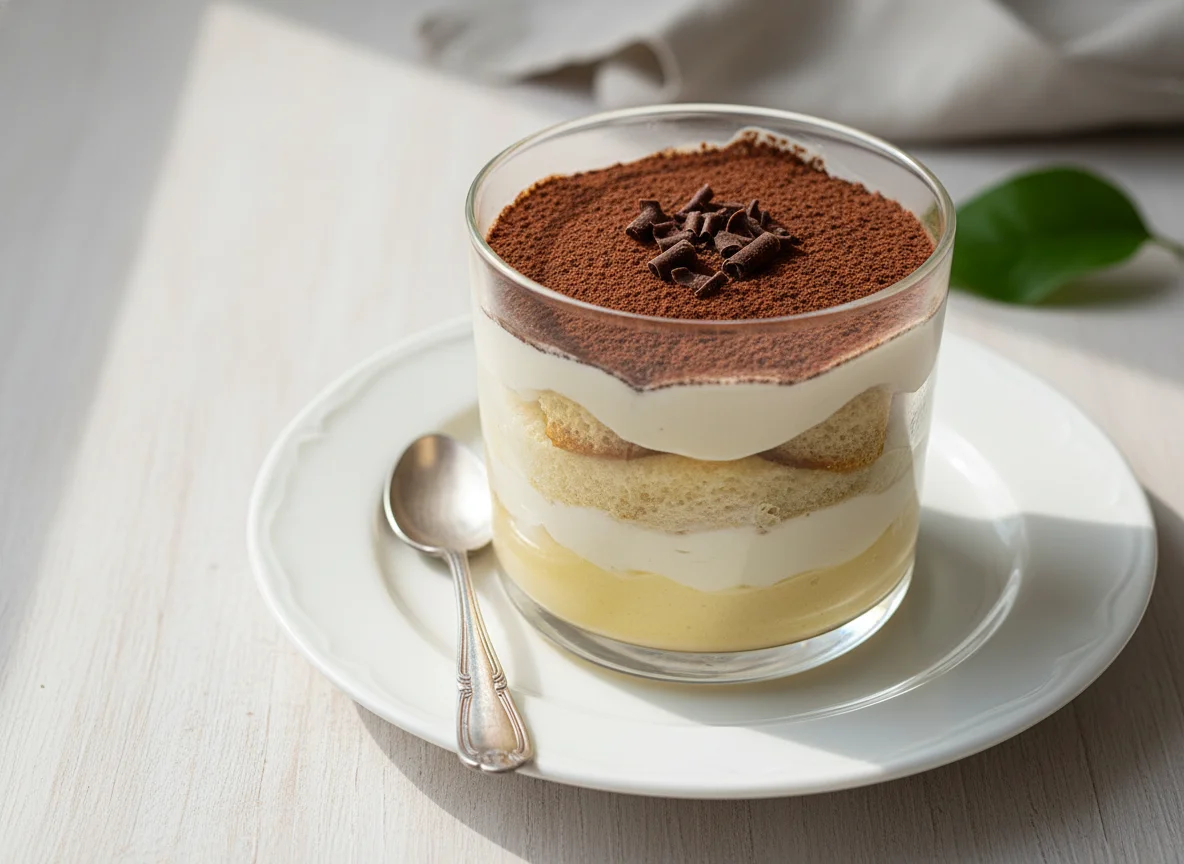 Layered Dessert with Cocoa photo