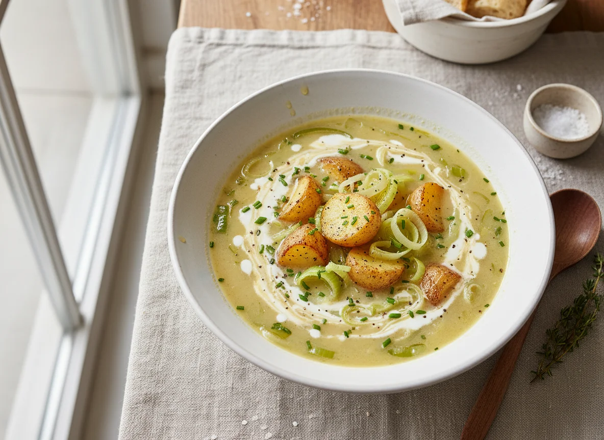 Leek and Potato Soup with Cream photo
