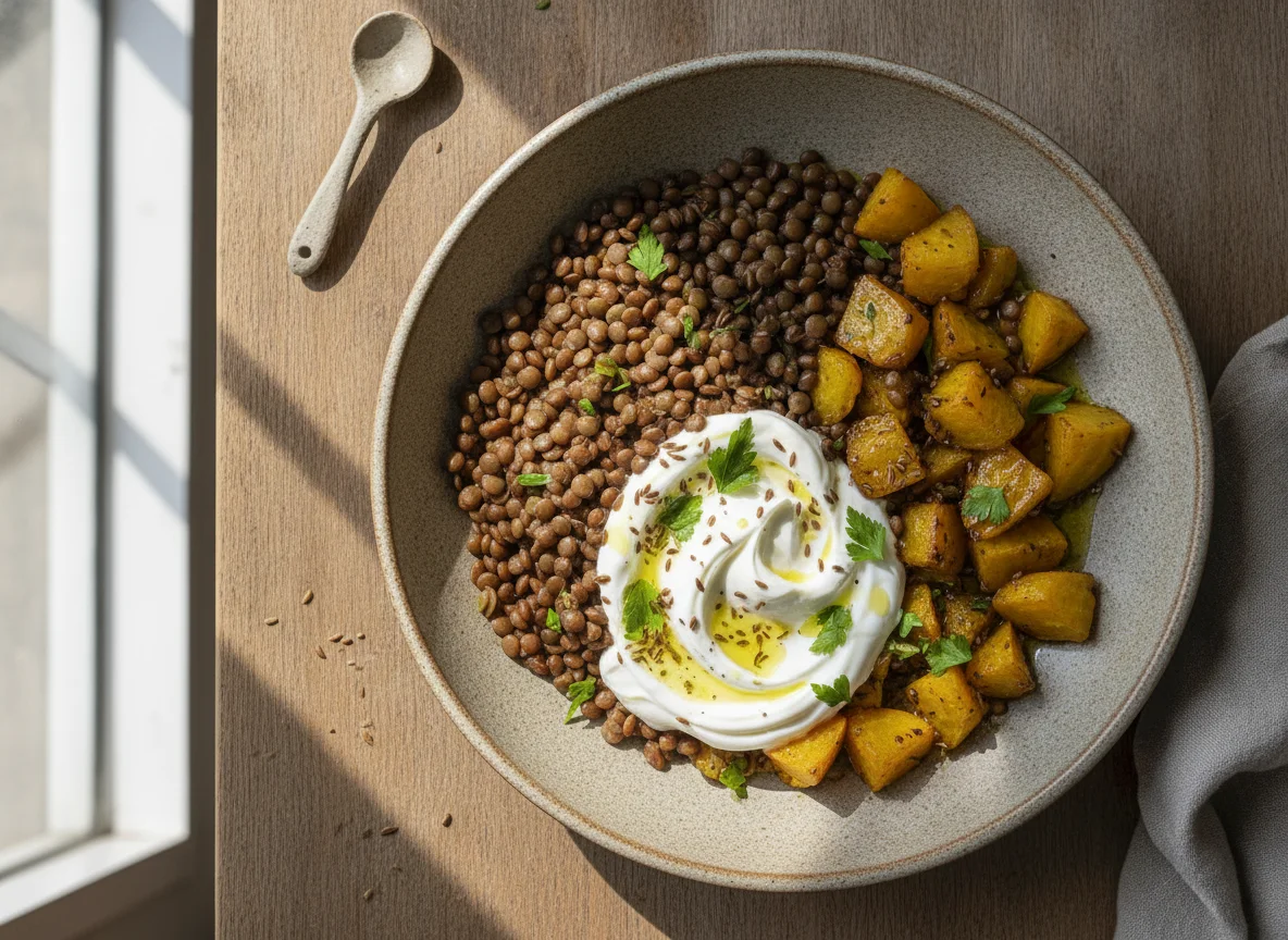 Lentil and Golden Beet Salad with Yogurt photo
