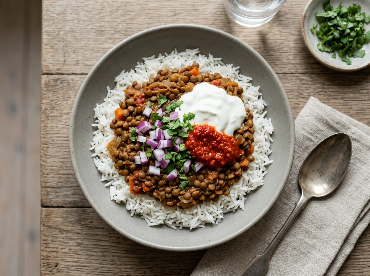 Lentil and Rice Bowl with Yoghurt photo