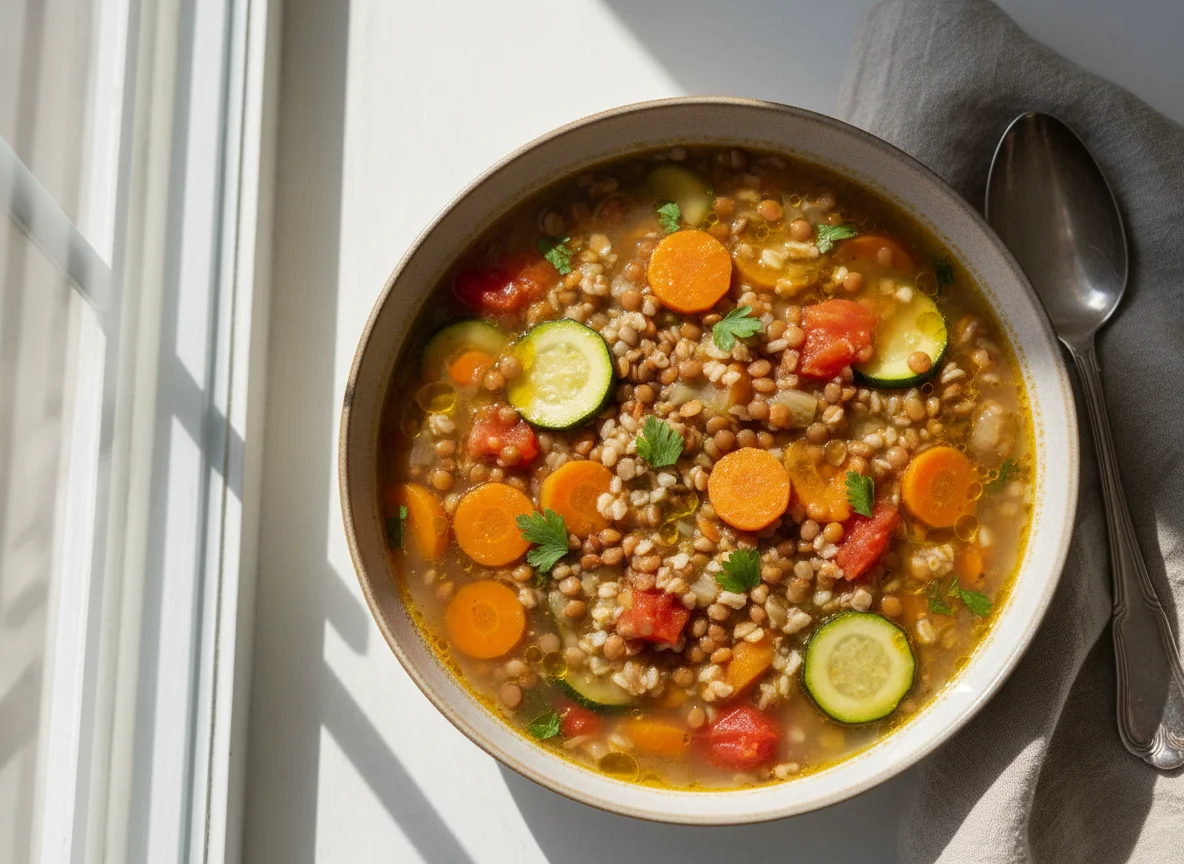 Lentil and Vegetable Soup with Grains photo