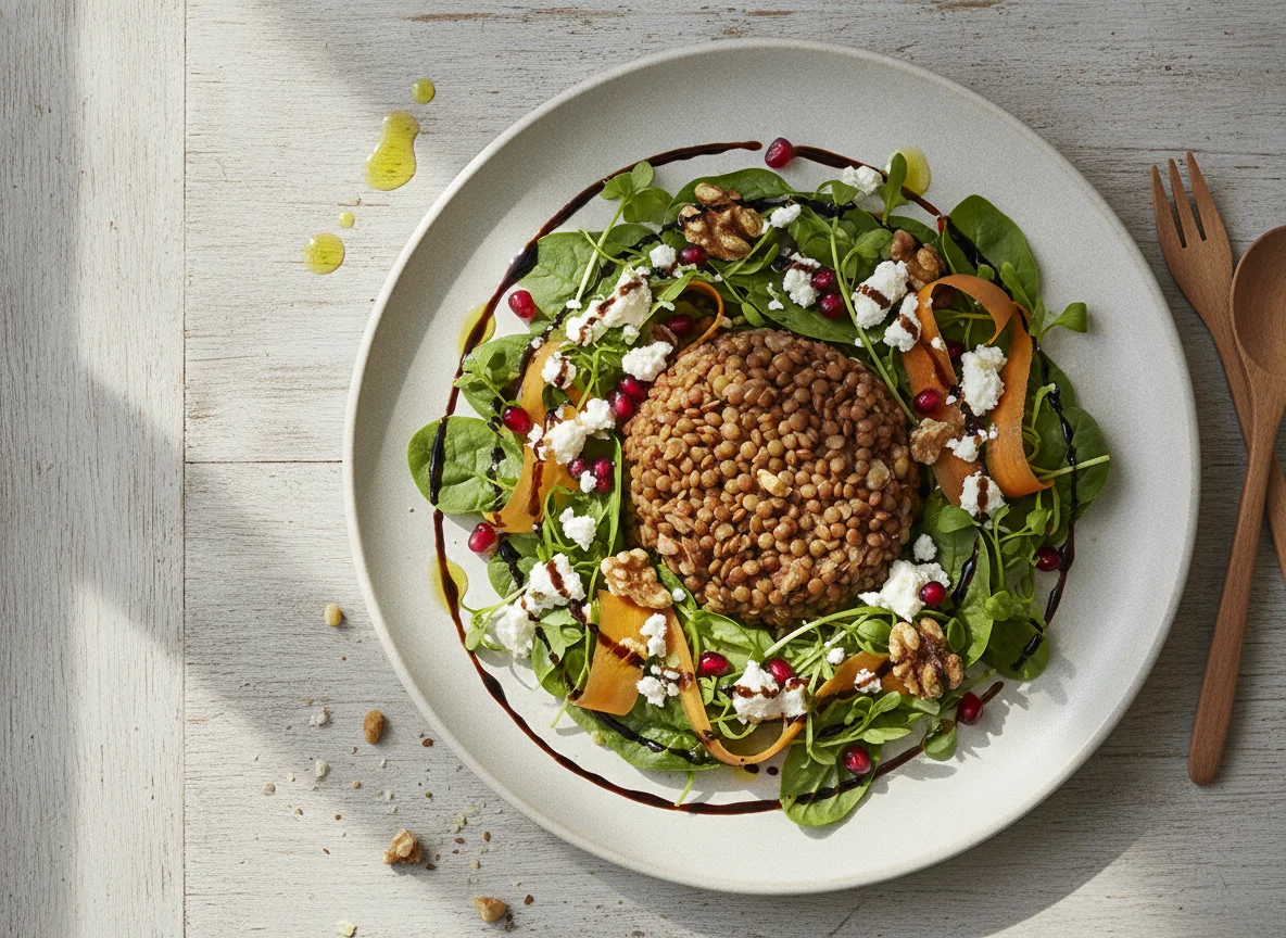 Lentil Feta Pomegranate Salad photo