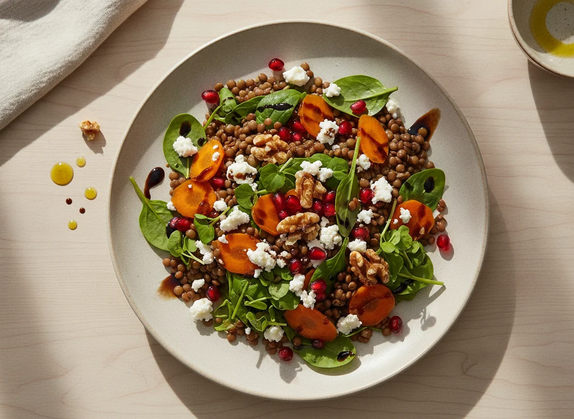 Lentil Salad with Feta and Pomegranate photo